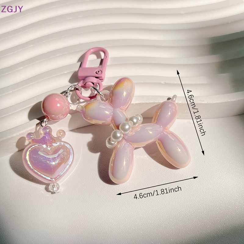 Terok Móc Khóa Hình Chú Chó Và Bong Bóng Nhiều Màu Sắc Bằng acrylic Dễ Thương Dùng Trang Trí Túi Xách / Xe Hơi Mới