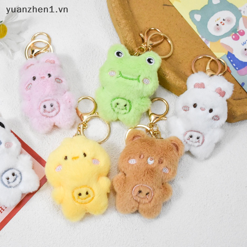 Móc Khóa Hình Gấu Trúc / Thỏ / Ếch Nhồi Bông Dễ Thương vn