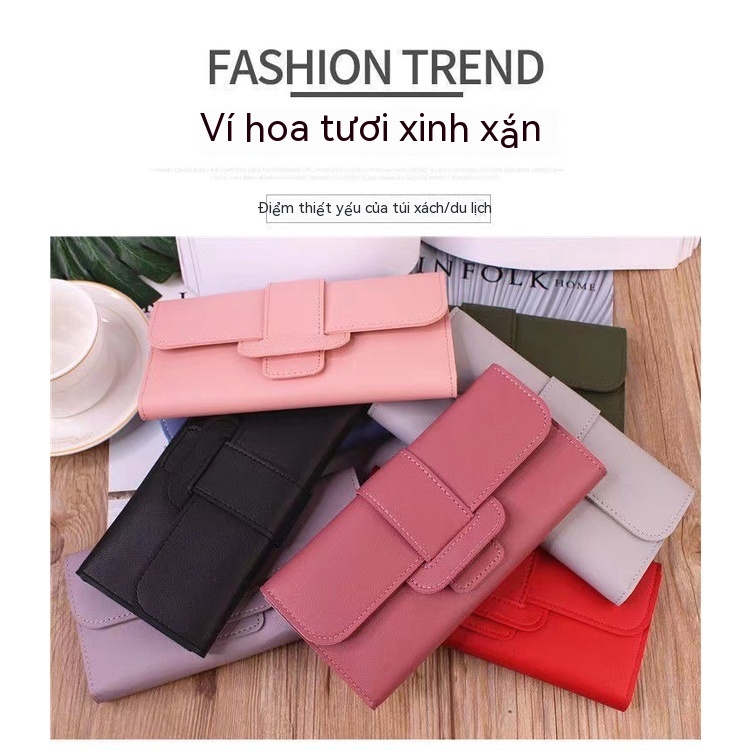 Ví Dài Gấp Làm Ba Phong Cách Hàn Quốc Cho Nữ