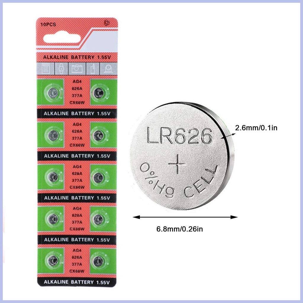 Set 10 Pin ag4 377a 377 lr626 sr626sw sr66 lr66 Cho Đồng Hồ camera