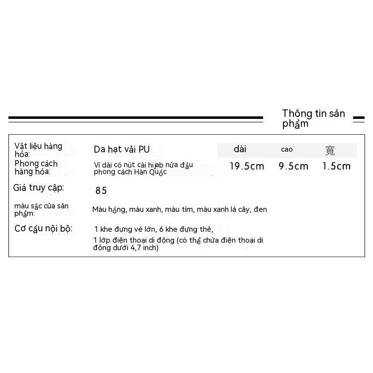 Mới Ví Nữ Dáng Dài Thời Trang Phong Cách Đơn Giản