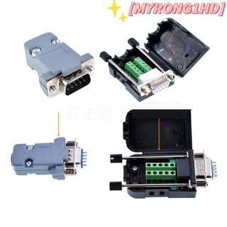 Myrong1hd 9 pin jack socket, 485 com port rs232 serial db9 d-sub connector plug, com plug connector có thể tháo rời bảo vệ với vỏ nhựa đầu nối bộ chuyển đổi db9 dây cáp