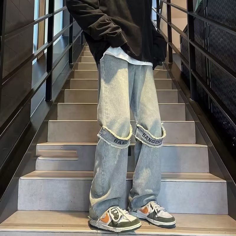 Esea Quần Jean Dài Dáng Suông Rộng Phong Cách harajuku Nhật Bản Thời Trang Cho Nam Và Nữ
