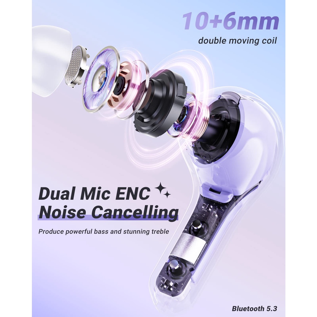 Tai Nghe bluetooth 5.3 Nhét Tai Không Dây mini Màn Hình led Cảm Ứng Kèm Hộp Sạc