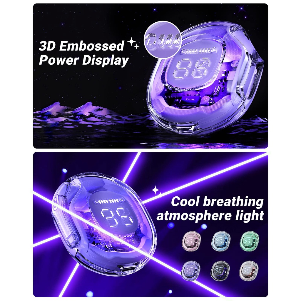 Tai Nghe bluetooth 5.3 Nhét Tai Không Dây mini Màn Hình led Cảm Ứng Kèm Hộp Sạc