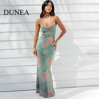DUNEA Đầm Dự Tiệc Hai Dây Hở Lưng Gợi Cảm Dành Cho Nữ