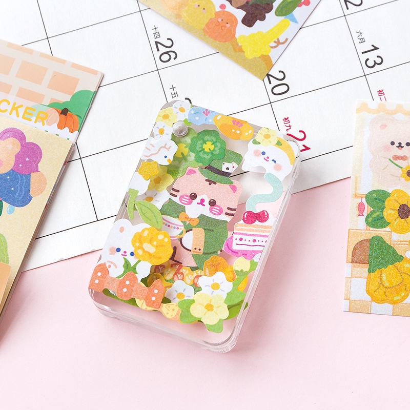 Mohamm Set 10 Tấm Sticker Dán Trang Trí Sổ Tay diy Hình Động Vật Dễ Thương Sáng Tạo