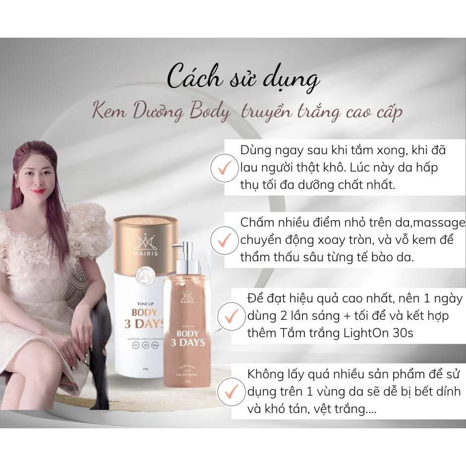 Body 3 Days Mairis Phương Mai Cream Spf 40+ Hàng Chính Hãng - SanDoTrend