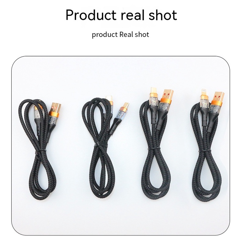 Trong Suốt Dây Cáp Sạc Nhanh Truyền Dữ Liệu pd Dành Cho apple huawei type-c