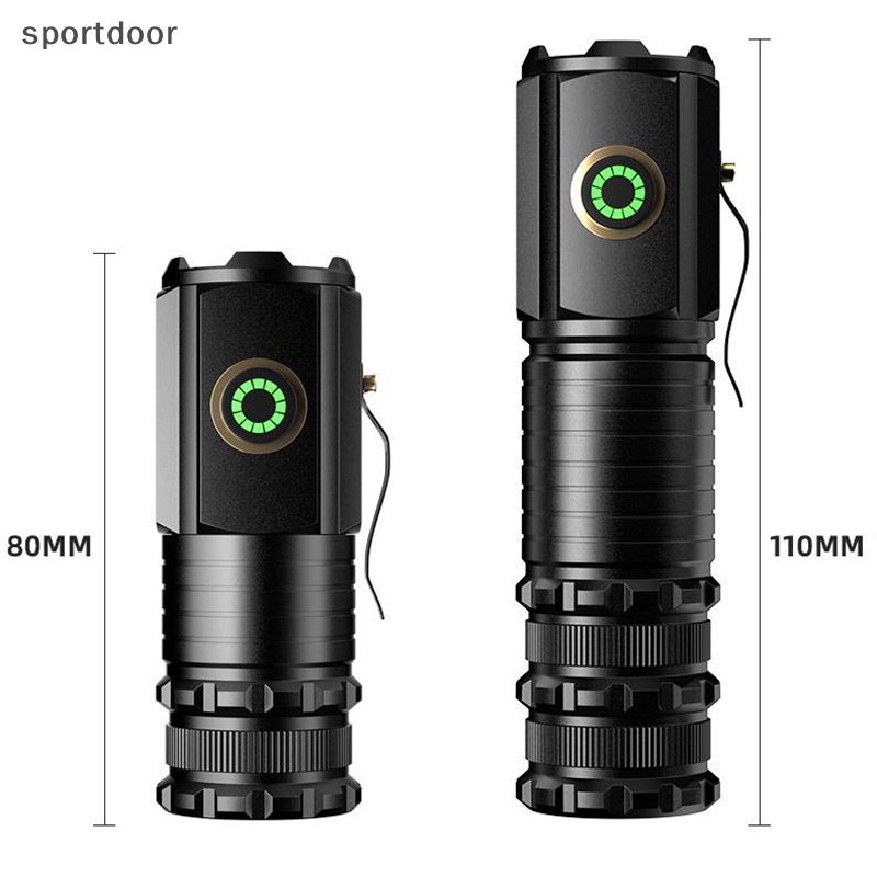 Đèn Pin led Pin Sạc type-c Chống Nước Có Nam Châm Cho Cắm Trại 18350 2000lm