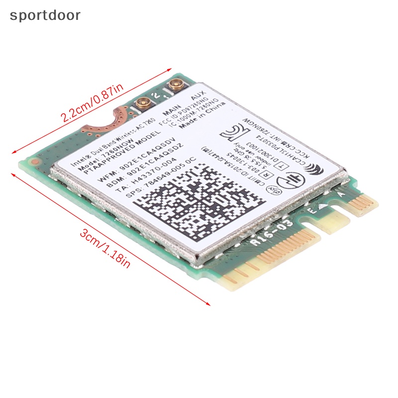 1 Thẻ Mạng wifi Không Dây 1200mbps bluetooth 4.0 ngff ac Băng Tần Kép 2.4g 5g Cho laptop intel 7260 7260ngw