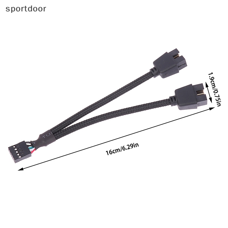 1 Dây Cáp Nối Dài Cổng usb 9 pin 1 female Sang 2 male y hd Cho pc diy 15cm
