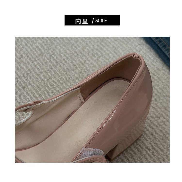 Giày Da pu Gót Thấp Mũi Vuông mary jane 2023