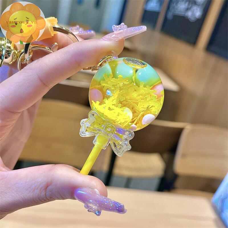 Vastji Móc Khóa acrylic Hình Kẹo Mút Phối Cát Lún Lấp Lánh Thời Trang Mùa Hè Cho Nữ vn