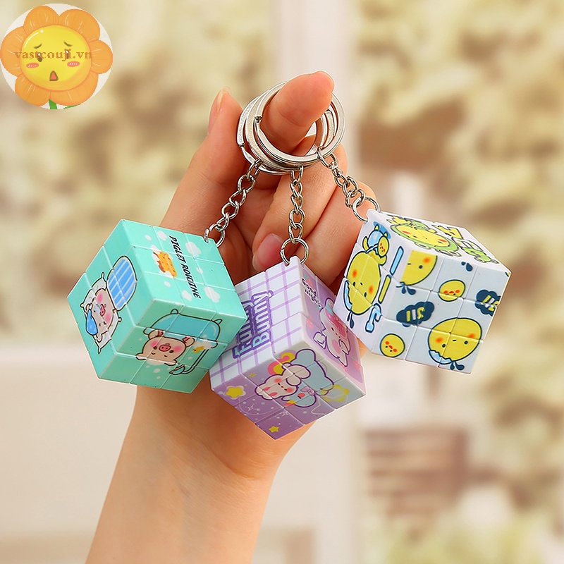 Móc Khóa Hình Khối Rubik Nhỏ Nhắn Dễ Thương