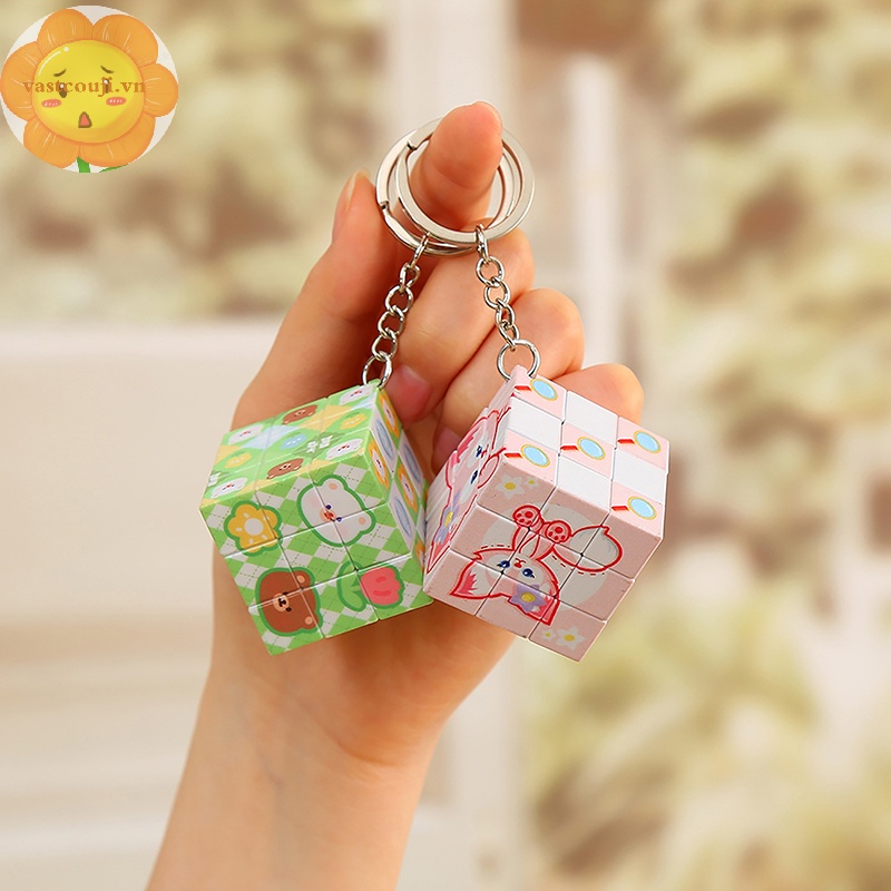 Móc Khóa Hình Khối Rubik Nhỏ Nhắn Dễ Thương
