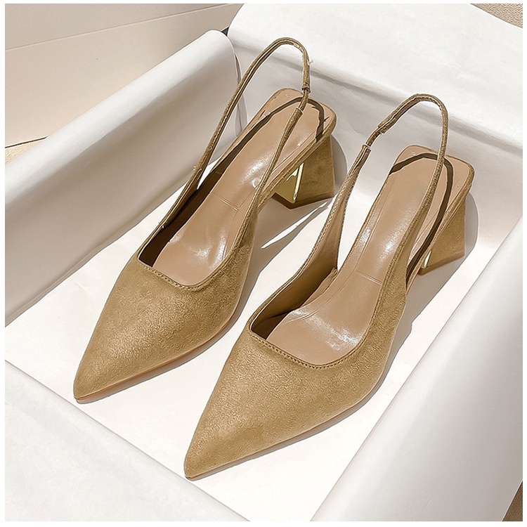 Xăng đan Cao Gót Hở Mũi Phong Cách Âu Mỹ Mùa Thu 2023 Mới