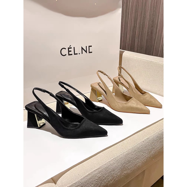 Xăng đan Cao Gót Hở Mũi Phong Cách Âu Mỹ Mùa Thu 2023 Mới