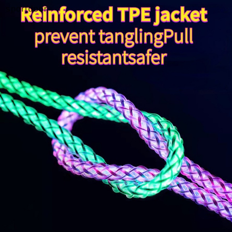 Cáp Sạc Nhanh type c micro usb Có Đèn led Phát Sáng 3 Trong 1 Cho iphone samsung xiaomi huawei