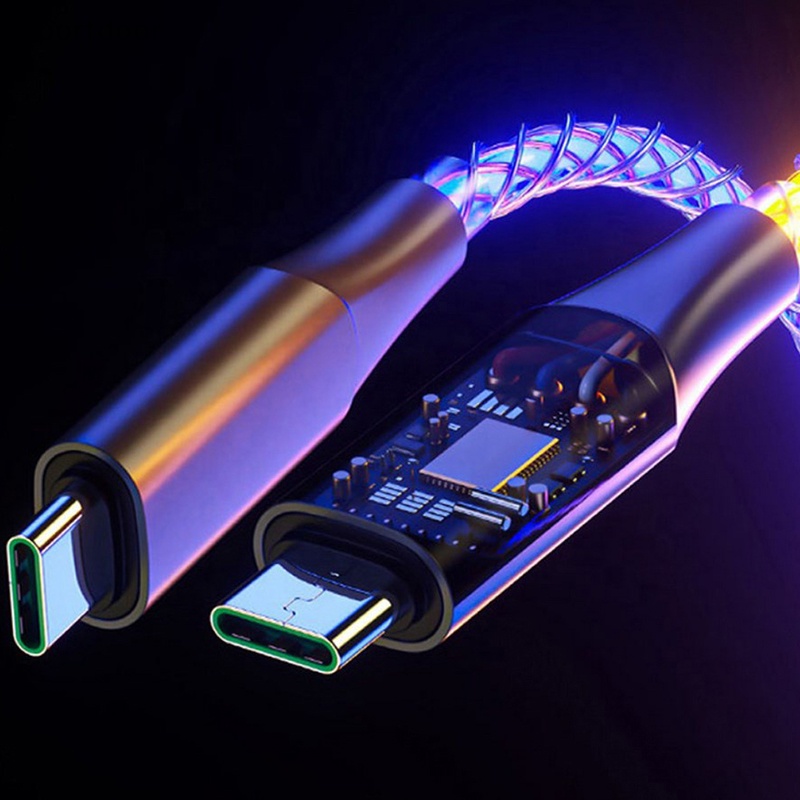Cáp Sạc Nhanh type c micro usb Có Đèn led Phát Sáng 3 Trong 1 Cho iphone samsung xiaomi huawei