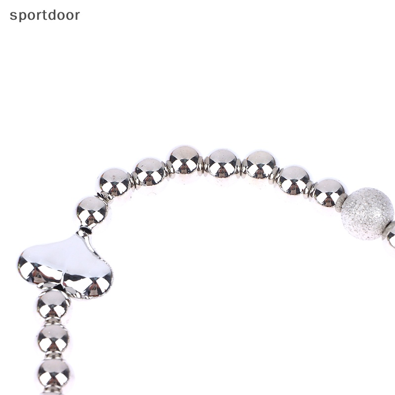 1 Dây Đeo Điện Thoại Ngắn Xỏ Hạt Nhựa Hình Trái Tim Màu Bạc Cho Nam Và Nữ