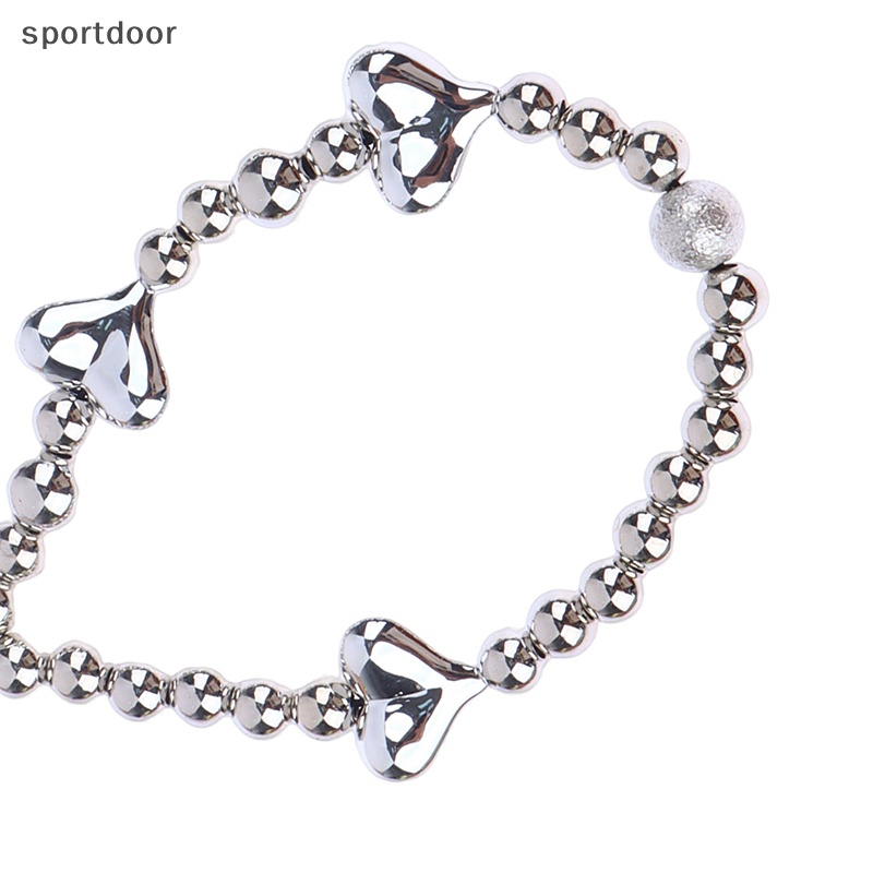 1 Dây Đeo Điện Thoại Ngắn Xỏ Hạt Nhựa Hình Trái Tim Màu Bạc Cho Nam Và Nữ