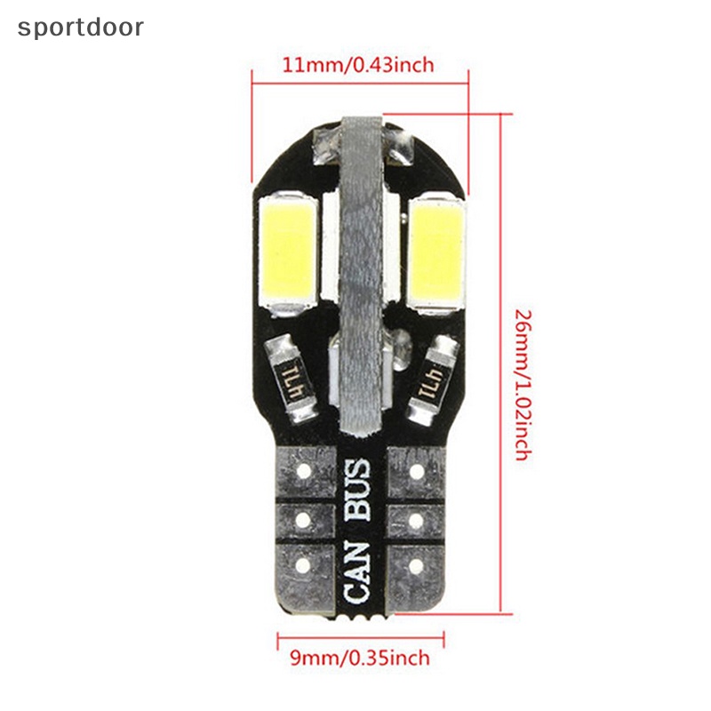 Set 10 Bóng Đèn led canbus 5730 8smd 12v 6000k w5w t10 Chuyên Dụng Cho Xe Hơi