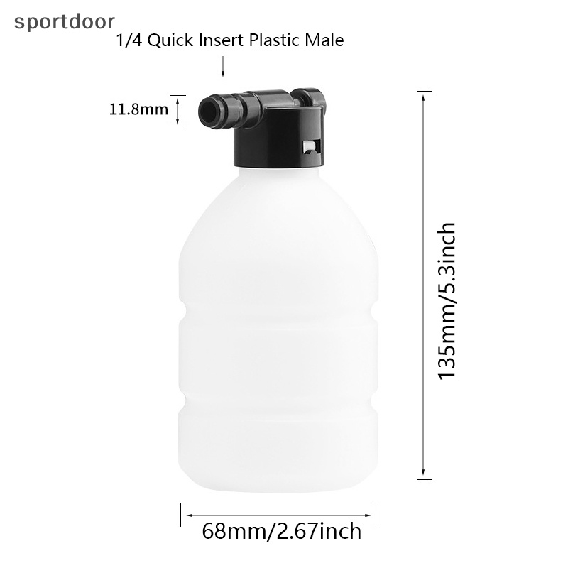 Bình Xịt Bọt Tuyết 300ml Có Thể Điều Chỉnh 1 / 4 inch Dành Cho Máy Rửa Xe Hơi