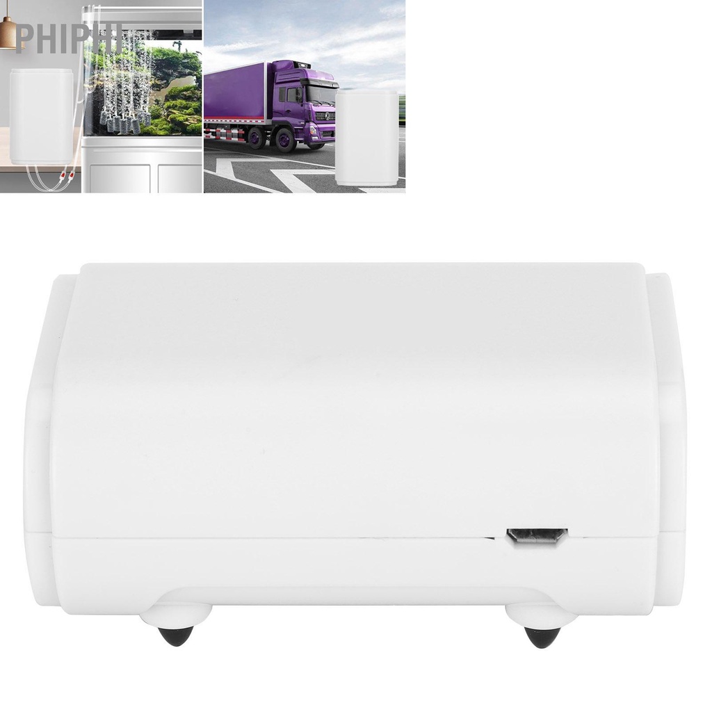 PHIPHI Máy bơm oxy bể cá USB siêu im lặng