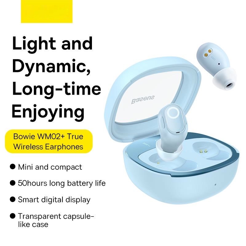 Tai nghe Bluetooth Bowie WM02 Wireless Bluetooth 5.3 Sạc nhanh Pin siêu dài có màn hình LED, Cáp sạc