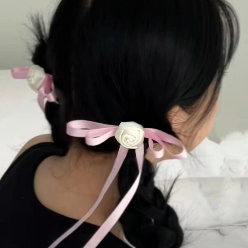 Kẹp Tóc Hình Nơ / Bông Hoa / Ngôi Sao Màu Hồng Phong Cách Thời Trang Mới 2023