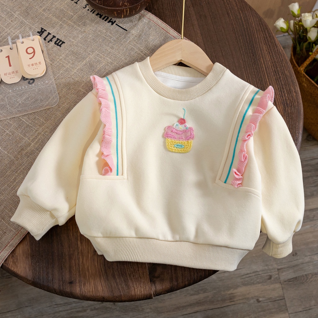 Áo Sweater Cổ Tròn Phong Cách Hàn Quốc Thời Trang Xuân Thu 2023 Cho Bé Gái