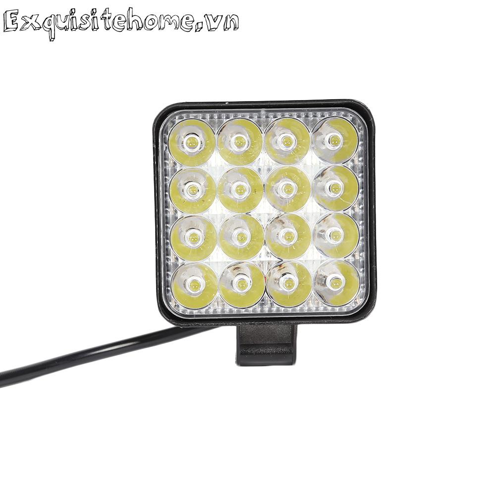 Đèn Led 16 Bóng 48w 2880lm 6500k Hình Vuông Chống Thấm Nước Chuyên Dùng Cho Xe Tải