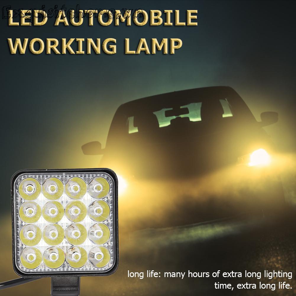 Đèn Led 16 Bóng 48w 2880lm 6500k Hình Vuông Chống Thấm Nước Chuyên Dùng Cho Xe Tải
