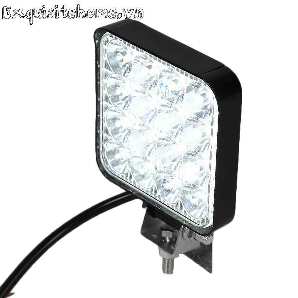 Đèn Led 16 Bóng 48w 2880lm 6500k Hình Vuông Chống Thấm Nước Chuyên Dùng Cho Xe Tải