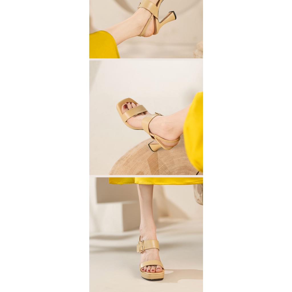 Xăng đan Cao Gót Mũi Vuông Phong Cách Hàn Quốc Mới Mùa Thu 2023