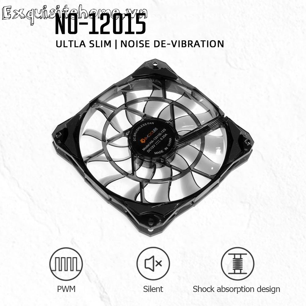 Quạt Tản Nhiệt Làm Mát 12cm Cho pc case chassis cpu 4Pin Im Lặng