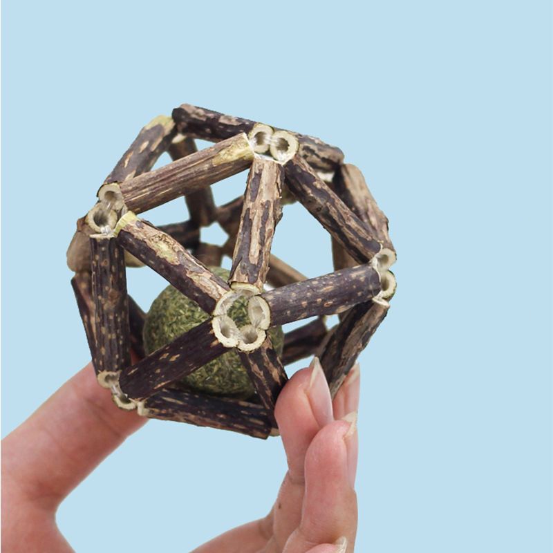 Đồ chơi cho mèo Quả Bóng Gỗ polygonum Mài Răng Cho Mèo