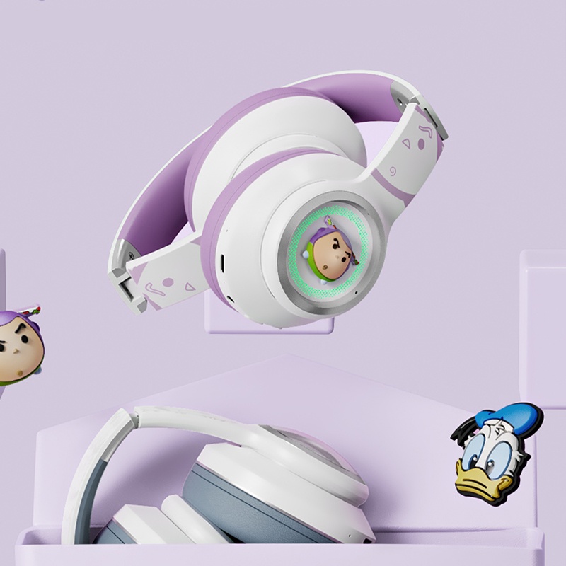 Disney Tai Nghe bluetooth 5.3 Không Dây d30 Chống Ồn Hình stitch Gấu Ngoài Hành Tinh chip Buzz Lightyear donald Có Thể Gập Lại