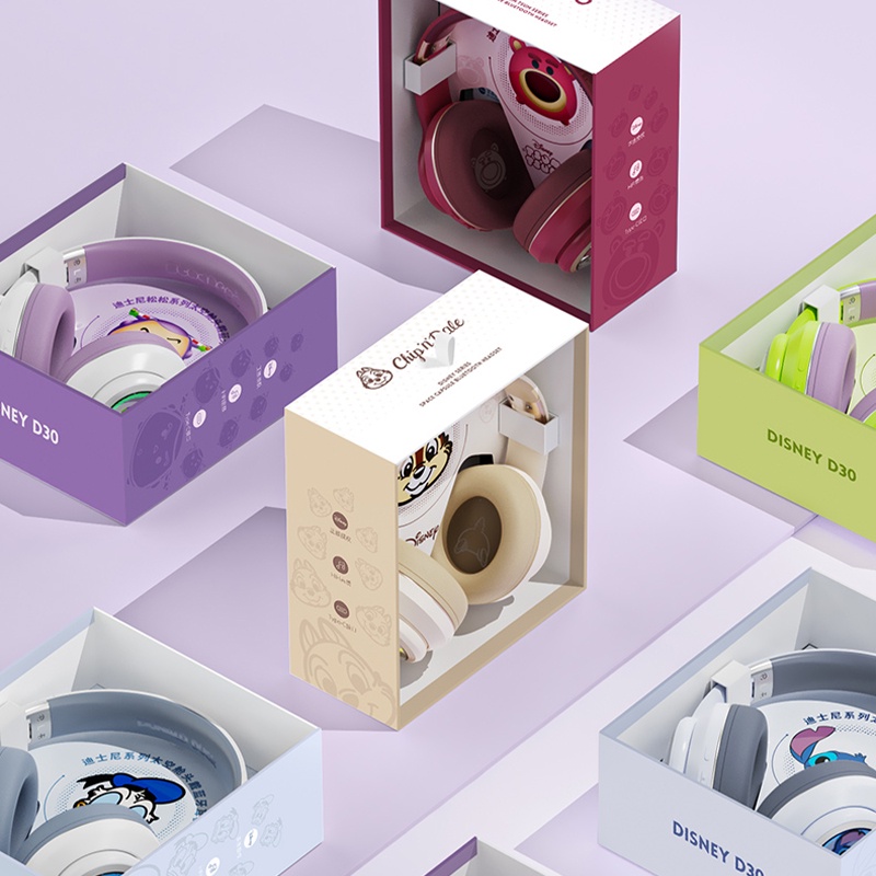 Disney Tai Nghe bluetooth 5.3 Không Dây d30 Chống Ồn Hình stitch Gấu Ngoài Hành Tinh chip Buzz Lightyear donald Có Thể Gập Lại