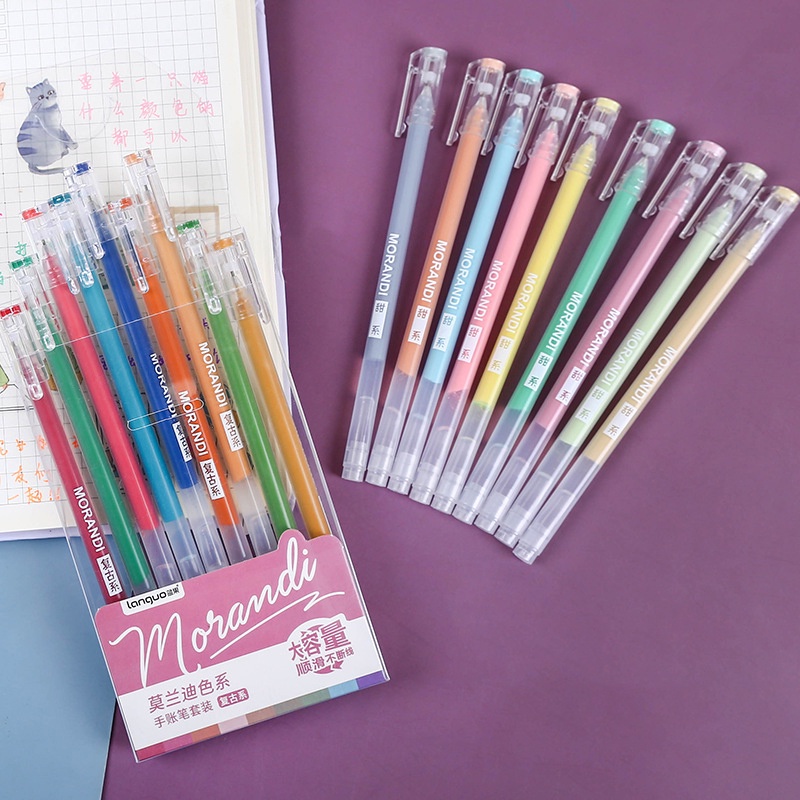 Set 9 Bút Bi Ngòi 0.5mm Nhiều Màu Sắc