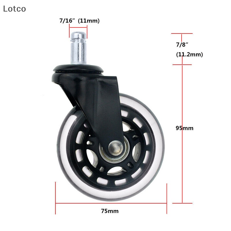 Lotco 1 Bánh Xe Cao Su Xoay 3 inch Chuyên Dụng Cho Ghế Văn Phòng vn