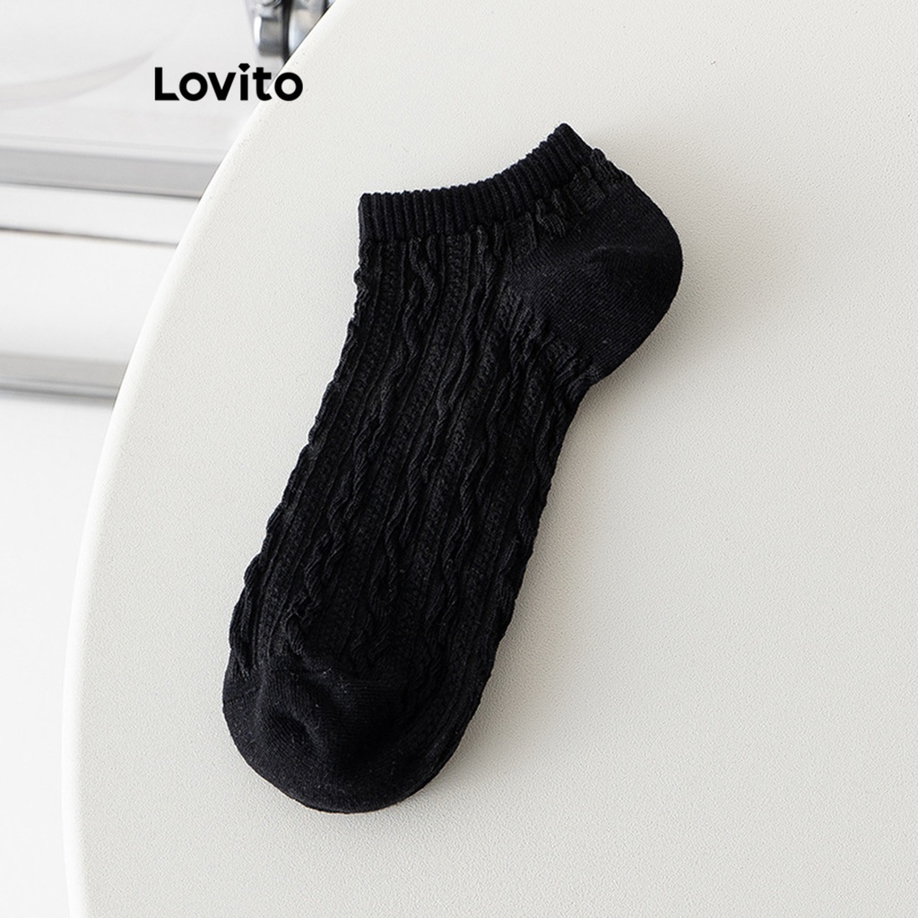 Vớ Lovito màu trơn cơ bản thường ngày cho nữ LNA23038