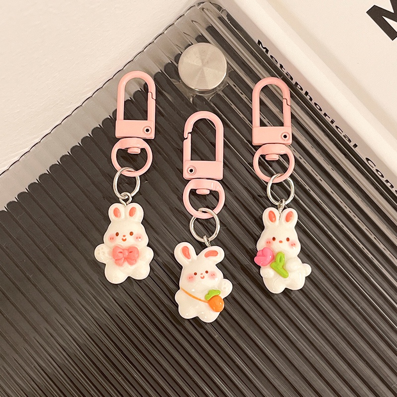 Dễ Thương Móc Khóa Hình Thỏ Và Cà Rốt Đáng Yêu