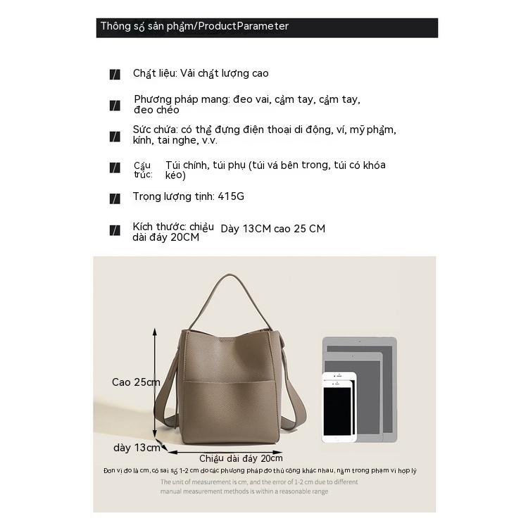 Túi Xách bucket Dây Đeo Bản Rộng Thời Trang Đơn Giản