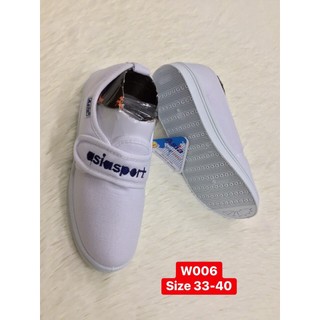 Giày asia dán trắng w006 - giày asia xé dán học sinh - giá rẻ - size 33-40