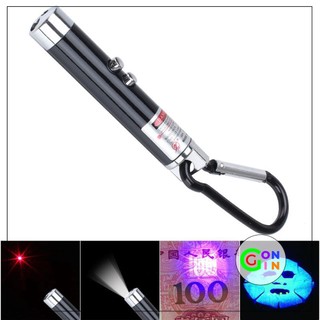 Đèn laser mini 3 trong 1 đồ chơi laze chiếu xa đèn pin soi tiền giả Gon Gin