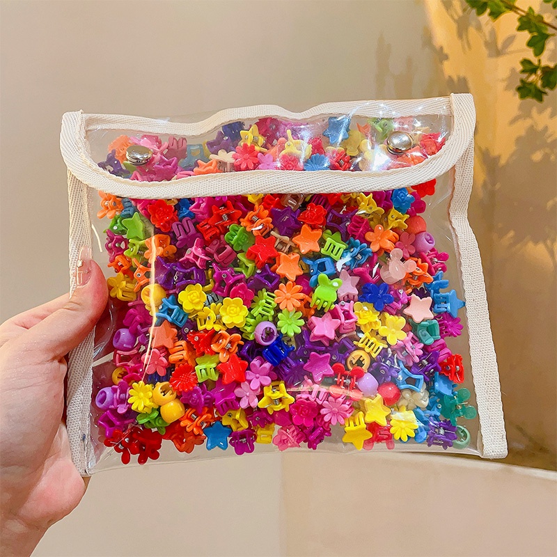 Set 100 Kẹp Tóc Hình Hoa / Ngôi Sao Dễ Thương Cho Bé Gái