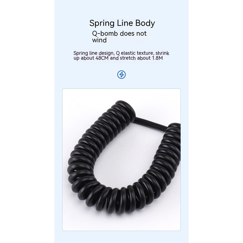 Cáp Sạc Nhanh pd20w Dạng Lò Xo Chuyên Dụng Cho Điện Thoại apple 14promax