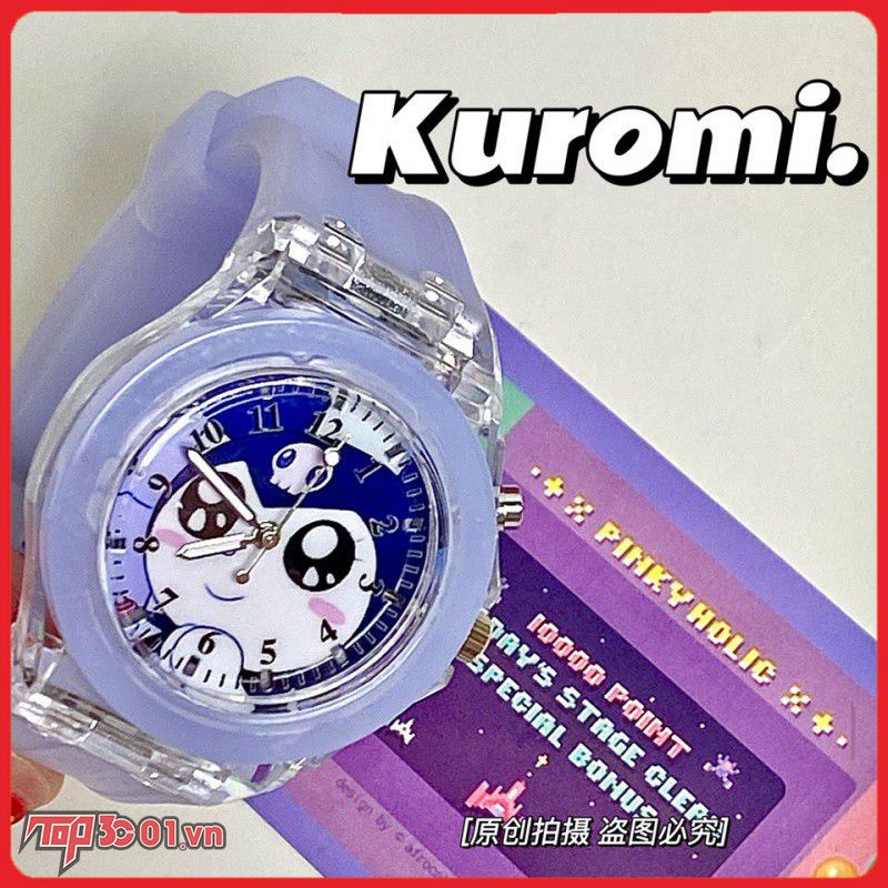 Kawaii Kuromi Cinnamoroll My Melody Pompom Purin Sanrio Đồng Hồ Hoạt Hình Dễ Thương Ánh Sáng Dạ Quang Đồng Hồ Sinh Viên Bé Gái Tặng-top3C01